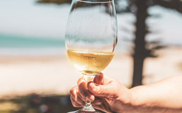 Hand holding a glass of wine