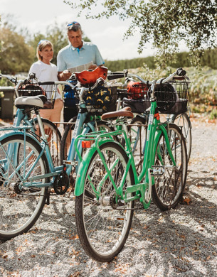 two people by bikes