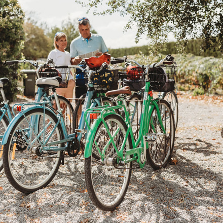 two people by bikes